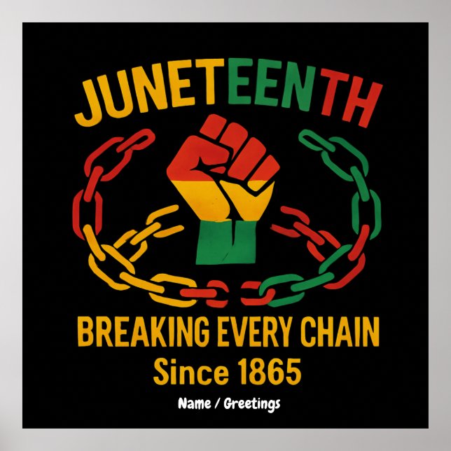 Breaking Every Chain Since 1865 – Juneteenth Freed Poster (Front)