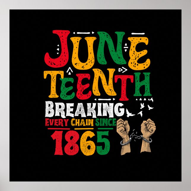 Breaking Every Chain Since 1865 Juneteenth Freedom Poster (Front)