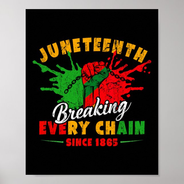 Breaking Every Chain Since 1865 Juneteenth Freedom Poster (Front)