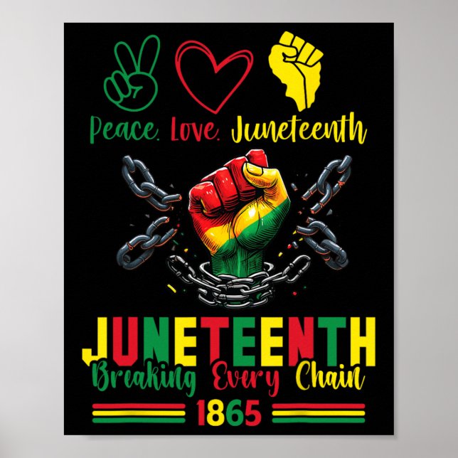 Breaking Every Chain Since 1865 Peace Love Junetee Poster (Front)