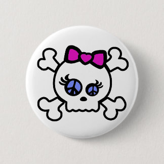 Breaking Fourth Comic Button; HellzGurl Skull Logo 6 Cm Round Badge