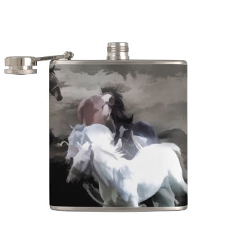 Breaking Free - Wild Horses Hip Flask