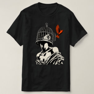 Breaking Free Woman and Bird Surreal Art T-Shirt