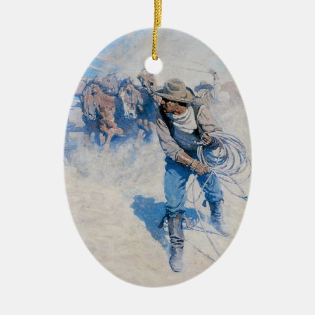 Breaking Horses Christmas Tree Ornament (Front)