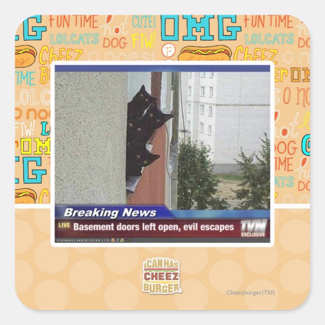 Breaking News 2 Square Sticker (Front)