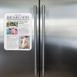 Breaking News Front Page Newspaper 1st Birthday Magnet<br><div class="desc">Celebrate a milestone like no other with this unique first birthday magnet designed to resemble a breaking news front page. Featuring adorable photos and heartfelt highlights, this personalised keepsake captures the joy and love of Jessica's special day. Perfect for family and friends, it serves as a memorable token of the...</div>