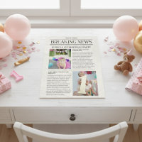 Breaking News Front Page Newspaper 1st Birthday