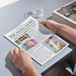 Breaking News Front Page Newspaper 1st Birthday Poster<br><div class="desc">Extra! Extra! Read all about it! Your baby's first birthday is a historic event! Celebrate with our Front Page Newspaper 1st Birthday Framed Art. This isn't just décor; it's a timeless keepsake that will make your heart swell every time you look at it.</div>