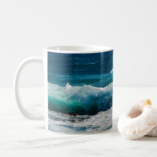 Breaking Ocean Waves Panoramic View Coffee Mug