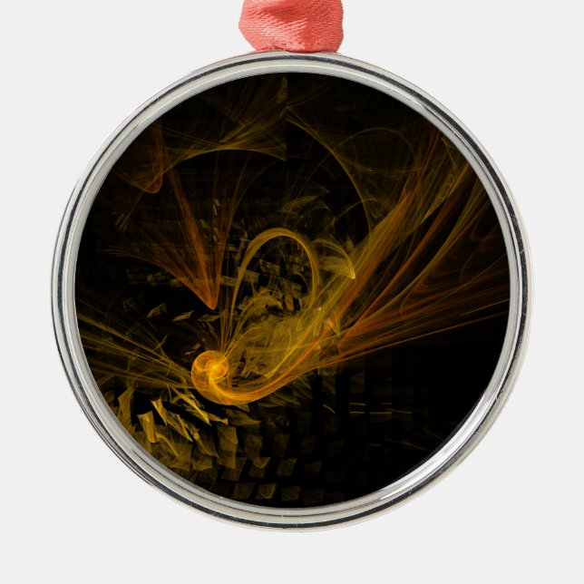 Breaking Point Abstract Art Round Metal Tree Decoration (Front)