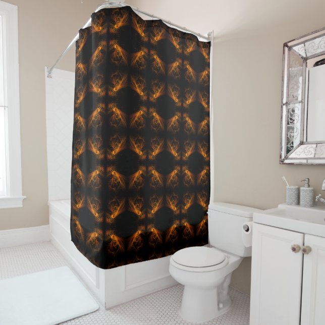 Breaking Point Abstract Art Shower Curtain (In Situ)