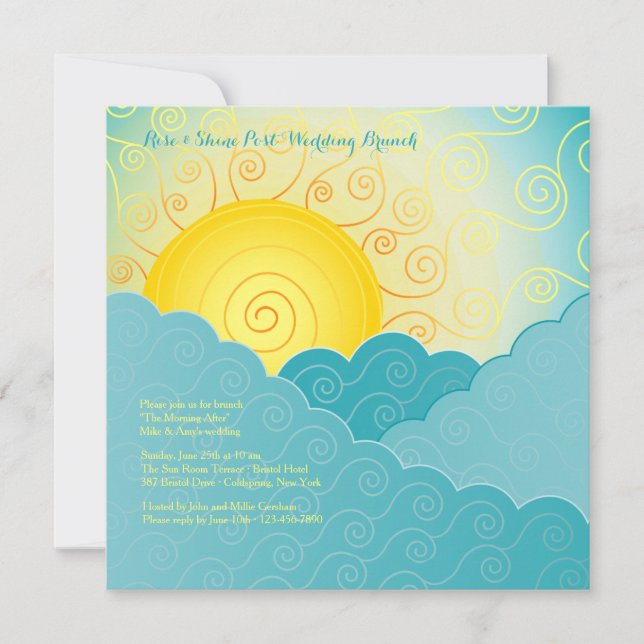Breaking Sun Post Wedding Brunch Invitation (Front)