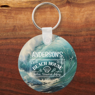 Breaking Surf Your Adventure Begins Key Ring