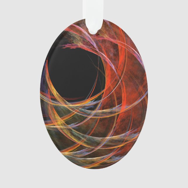 Breaking the Circle Abstract Art Acrylic Oval Ornament (Front)