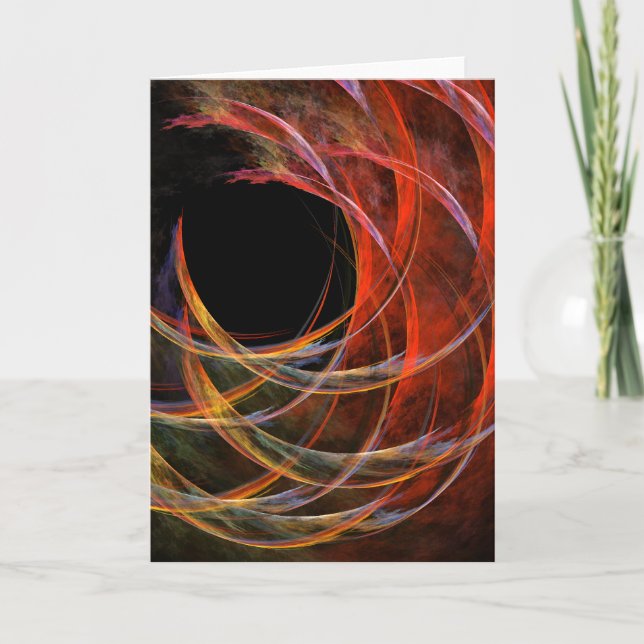 Breaking the Circle Abstract Art Greeting Card (Front)