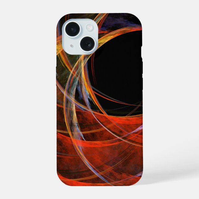 Breaking the Circle Abstract Art iPhone 15 Case (Back)