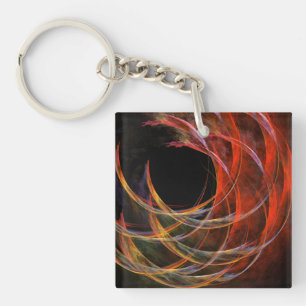 Breaking the Circle Abstract Art Key Ring