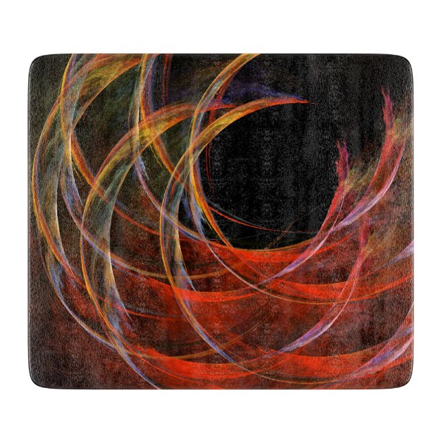 Breaking the Circle Abstract Art Rectangle Cutting Board (Front)