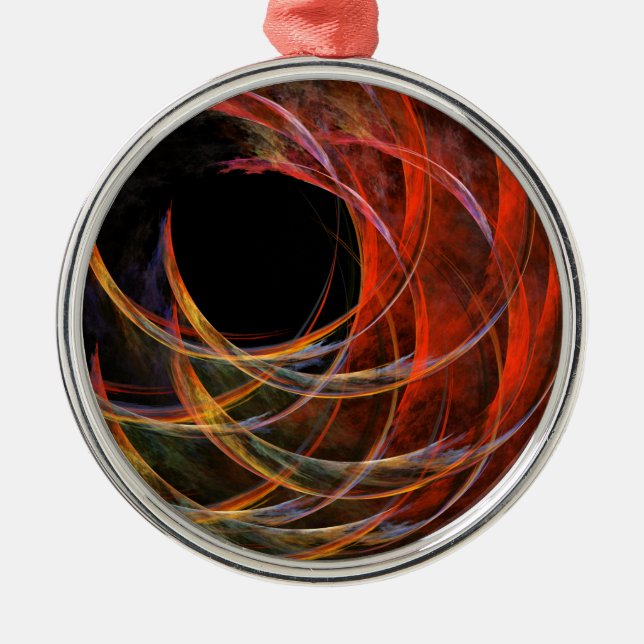 Breaking the Circle Abstract Art Round Metal Tree Decoration (Front)