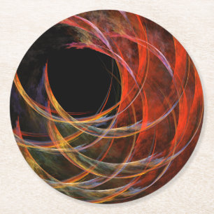 Breaking the Circle Abstract Art Round Paper Coaster