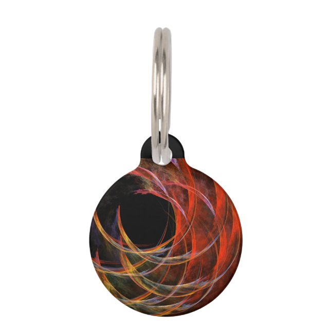 Breaking the Circle Abstract Art Round Pet Tag (Front)