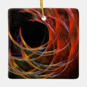 Breaking the Circle Abstract Art Square Ornament