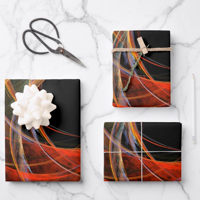 Breaking the Circle Abstract Art Wrapping Paper Sheet (Front)