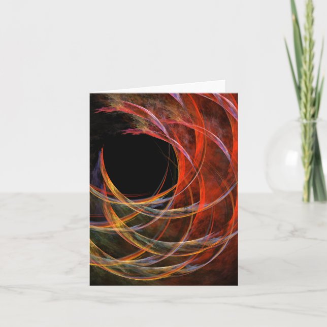 Breaking the Circle Vortex of Fire Abstract Art Card (Front)