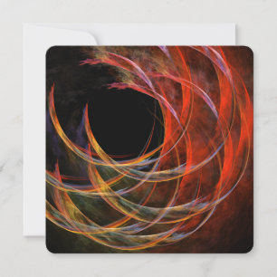 Breaking the Circle Vortex of Fire Abstract Art Invitation