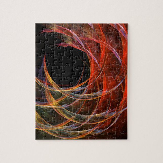Breaking the Circle Vortex of Fire Abstract Art Jigsaw Puzzle (Vertical)
