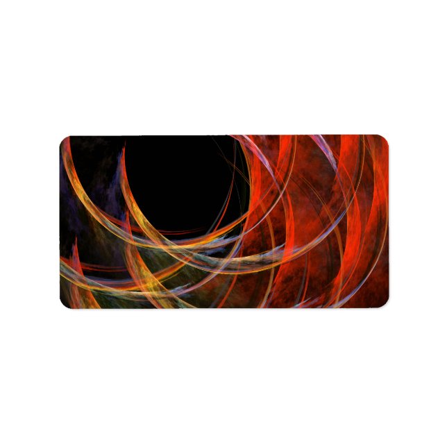 Breaking the Circle Vortex of Fire Abstract Art Label (Front)