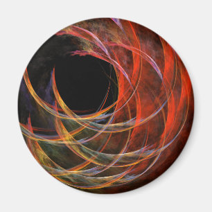 Breaking the Circle Vortex of Fire Abstract Art Magnet