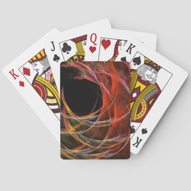 Breaking the Circle Vortex of Fire Abstract Art Playing Cards (Back)