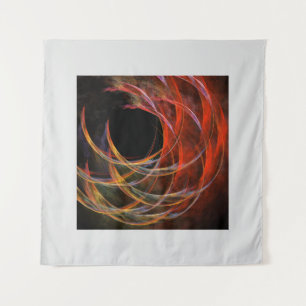 Breaking the Circle Vortex of Fire Abstract Art Tapestry