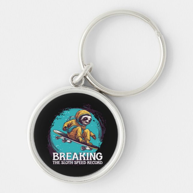 breaking the sloth speed record key ring (Front)