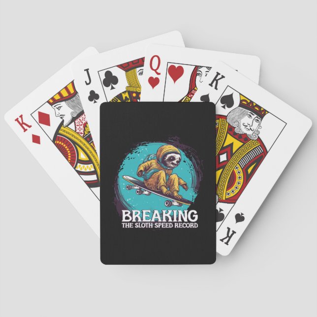 breaking the sloth speed record playing cards (Back)
