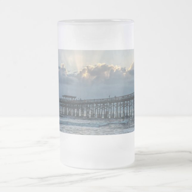 Breaking Through At Cocoa Frosted Glass Beer Mug (Center)