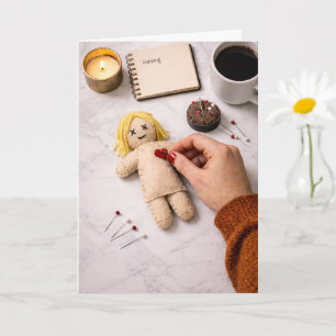 Breaking Up Is Hard To Do Closure Voodoo Doll Card