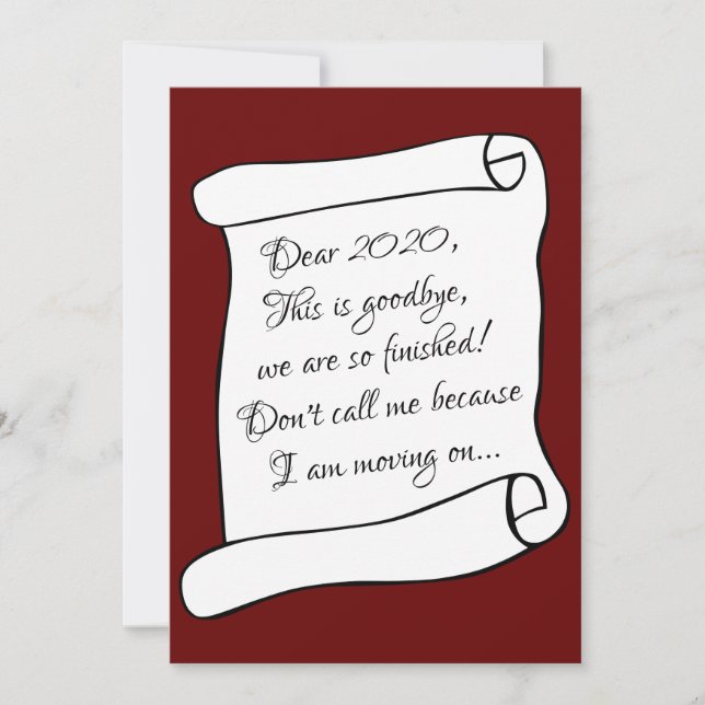 Breaking up With 2020 Funny Seasons Greetings Holiday Card (Front)