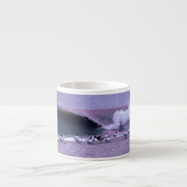 Breaking Wave and Seagulls Espresso Cup (Front)