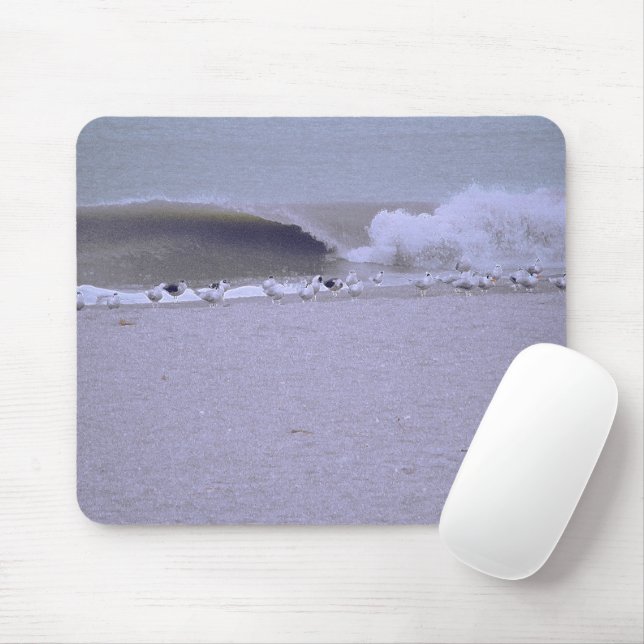 breaking wave and seagulls mouse mat (With Mouse)