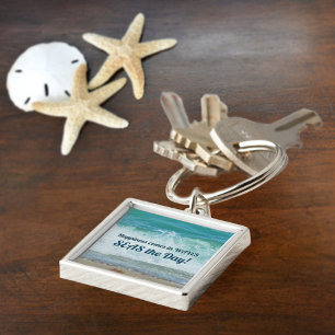 Breaking Wave Happiness SEAS the Day Key Ring