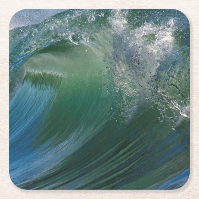 Breaking Wave Square Paper Coaster (Front)