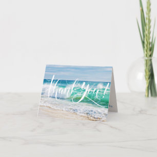 Breaking Waves Beach Wedding Thank You Card