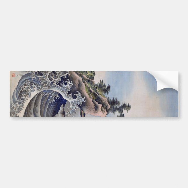 Breaking Waves, Hokusai Bumper Sticker (Front)
