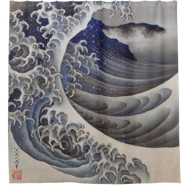 Breaking Waves, Hokusai Shower Curtain (Front)
