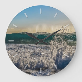 Breaking Waves Ocean Surf Scenic Large Clock