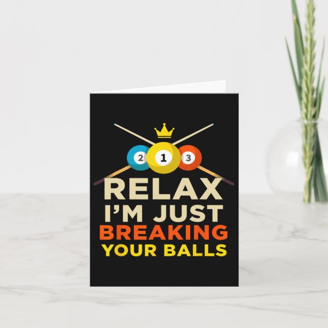 Breaking Your Ball Pool Billiards Novelty Hob  Card (Front)