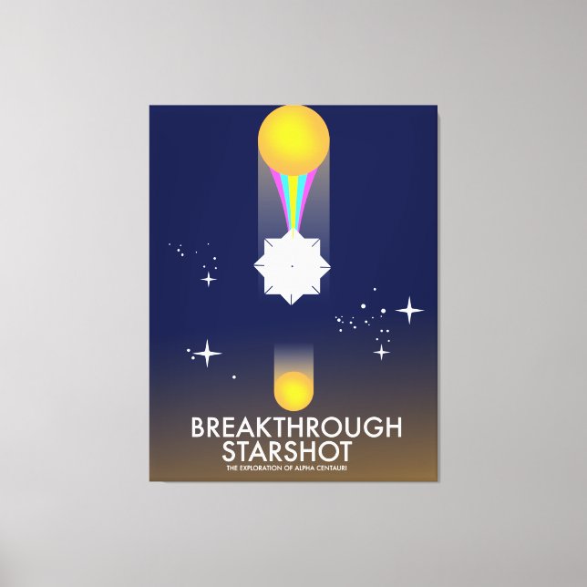 Breakthrough Starshot Retro Space Art Canvas Print (Front)