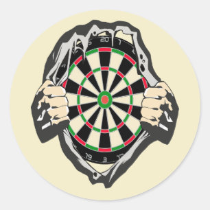 Breakthrough to the Bullseye – Ultimate Dartboard  Classic Round Sticker